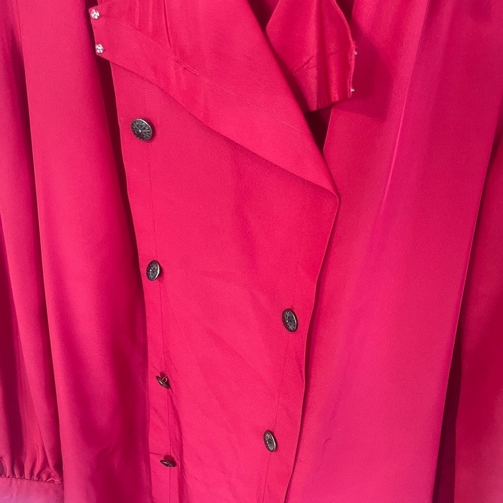 Schraeder Sport Vintage Women’s Size 12 Red Long Trench Coat - Picture 4 of 8